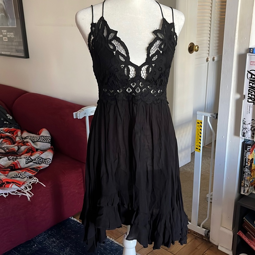 Free People Black Lace Dress